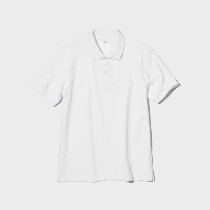 White Uniqlo Dry Pique Women Polo Shirts | 6674437