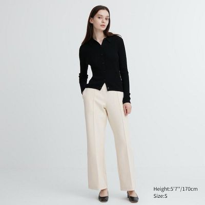 White Uniqlo Dry Sweat Track Women Pants | 886396