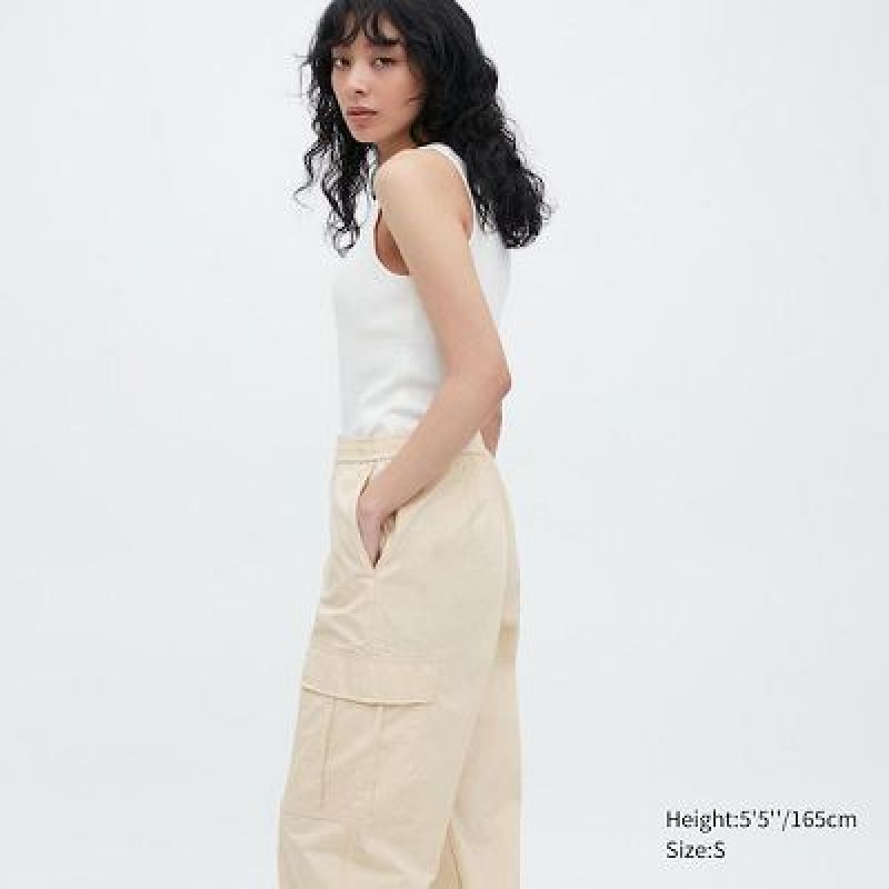 White Uniqlo Easy Cargo Women Pants | 4429780