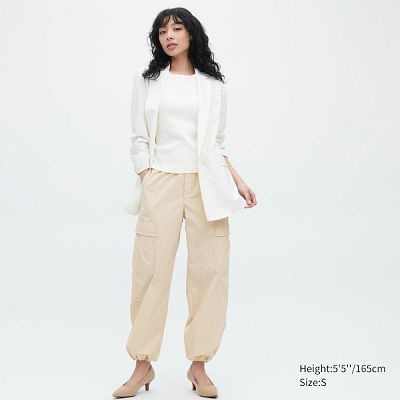 White Uniqlo Easy Cargo Women Pants | 4429780