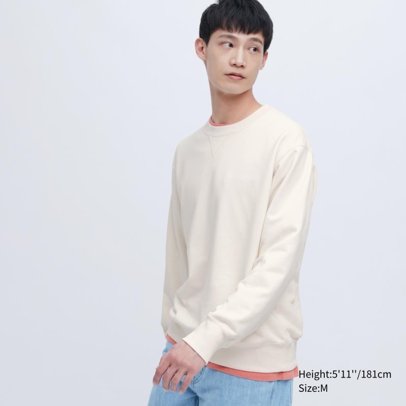 White Uniqlo Elegant Men Sweatshirts | 4100517