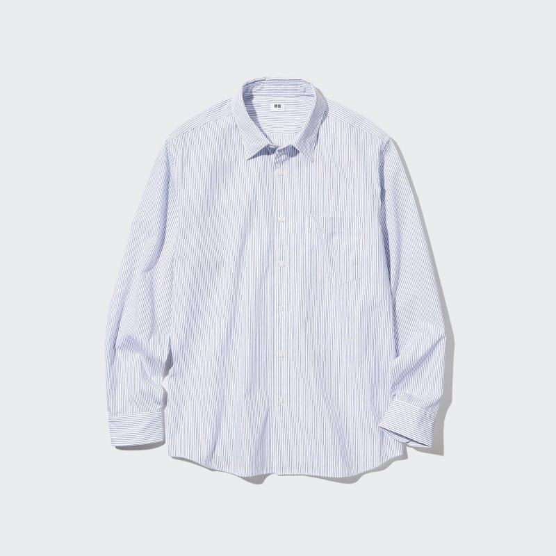White Uniqlo Extra Fine Cotton Broadcloth Long-sleeve Men Shirts | 7175868