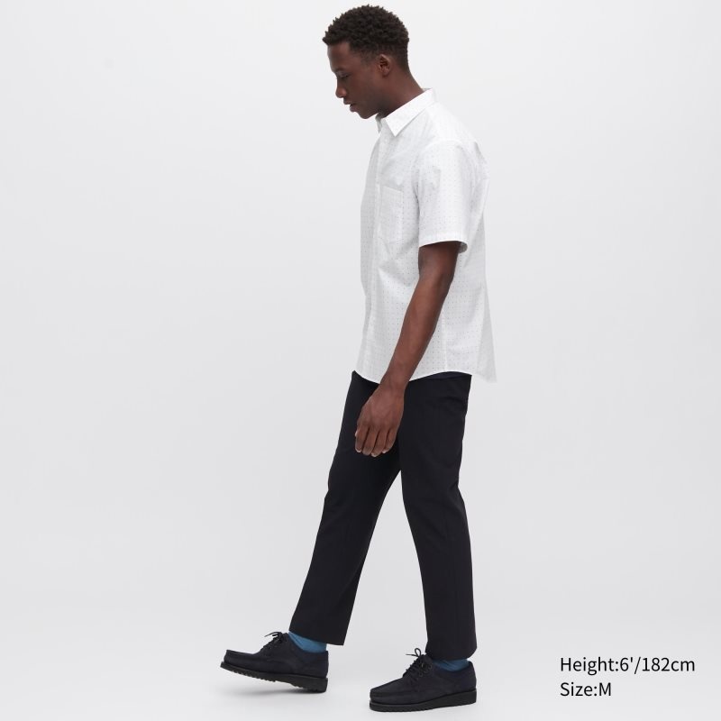 White Uniqlo Extra Fine Cotton Short-sleeve Men Shirts | 723622