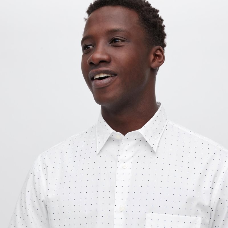 White Uniqlo Extra Fine Cotton Short-sleeve Men Shirts | 723622