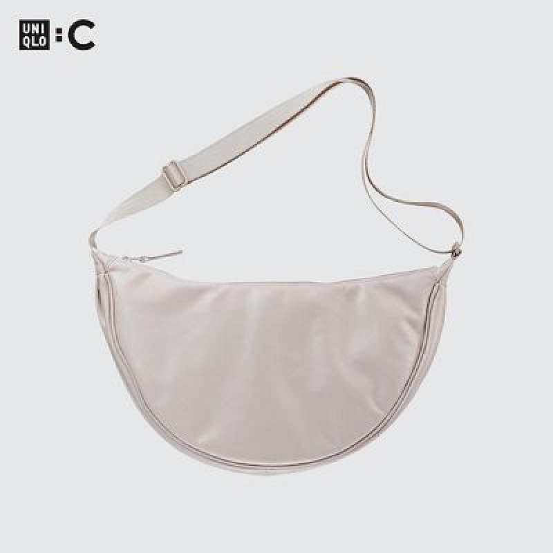 White Uniqlo Faux Leather Round Women Crossbody Bags | 5449475