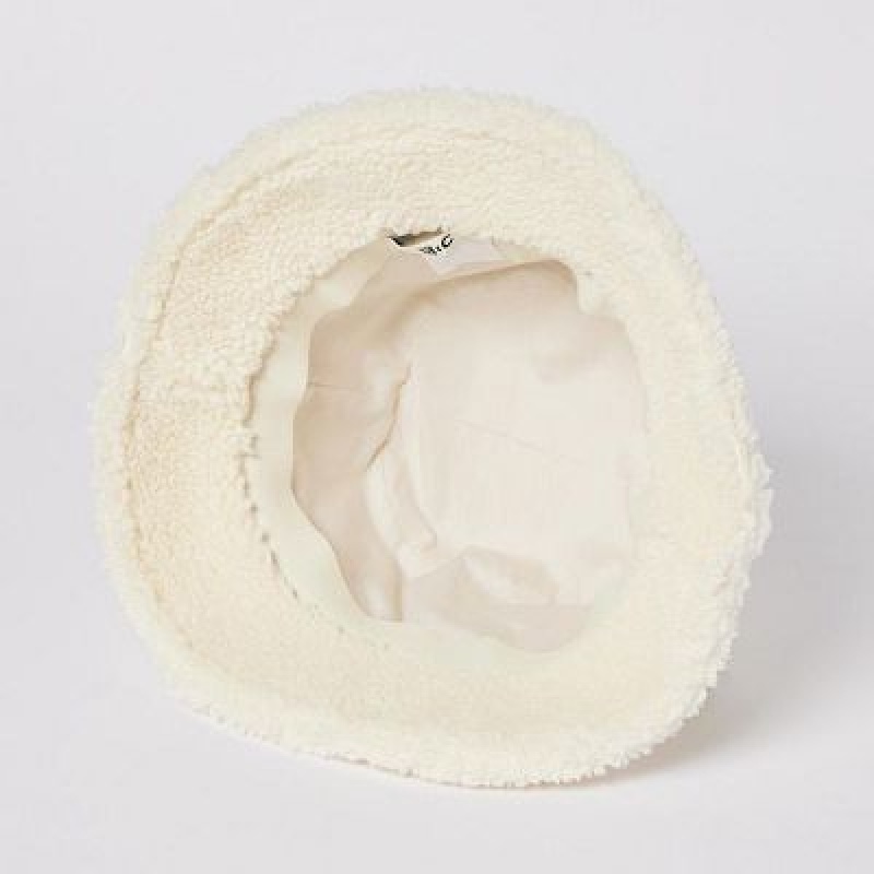White Uniqlo Faux Shearling Adjustable Women Hats | 4427520