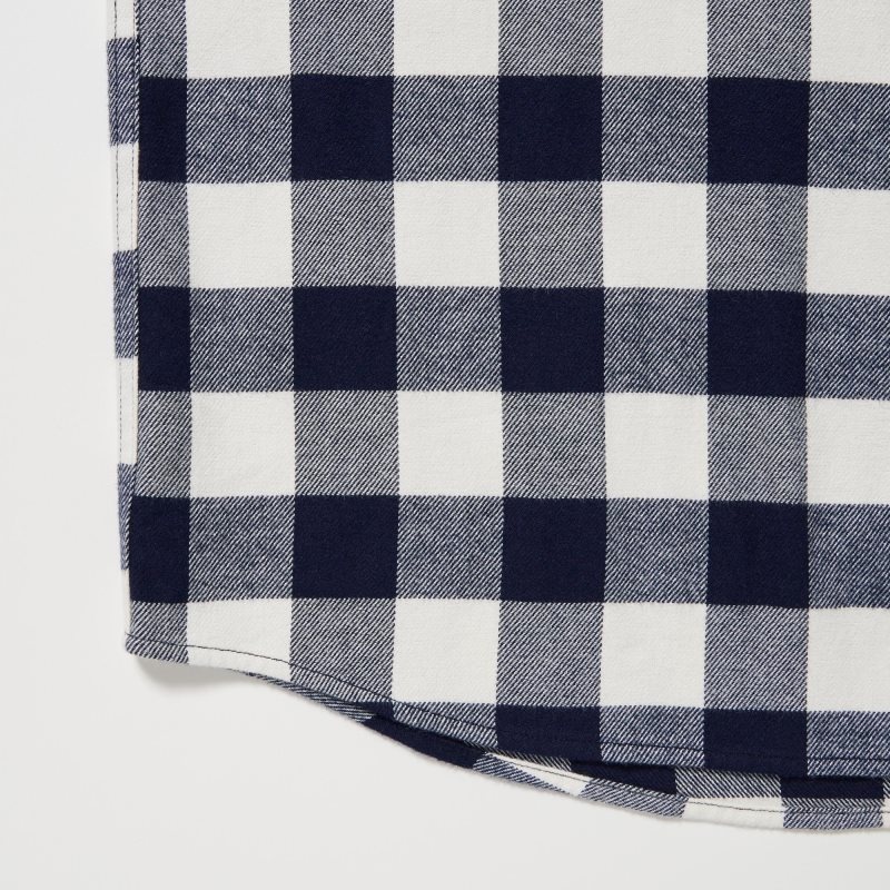 White Uniqlo Flannel Checked Long-sleeve Men Shirts | 9348687