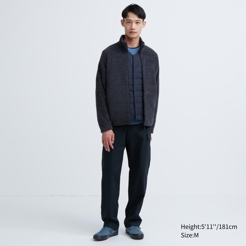 White Uniqlo Fleece Full-zip Long Sleeve Men Jackets | 4659678