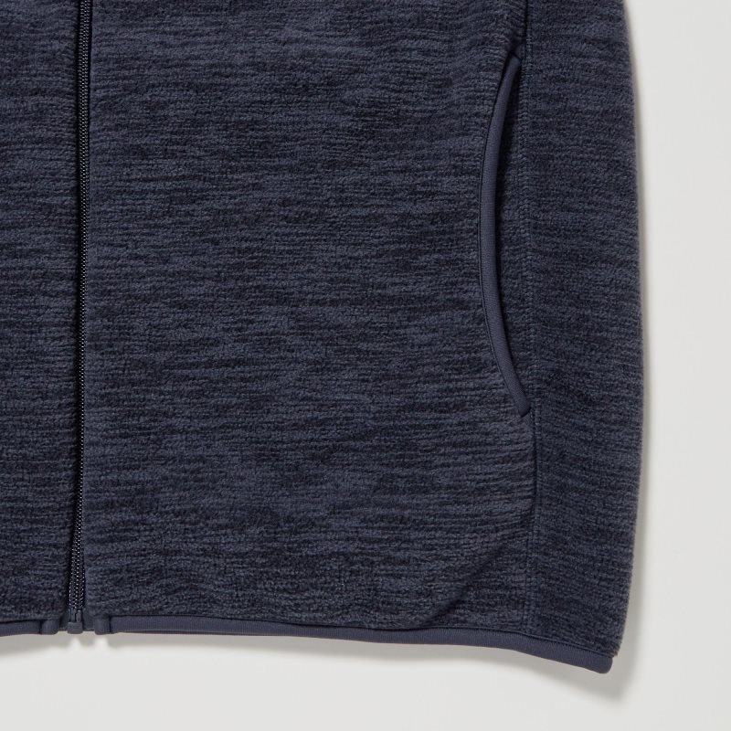 White Uniqlo Fleece Full-zip Long Sleeve Men Jackets | 4659678