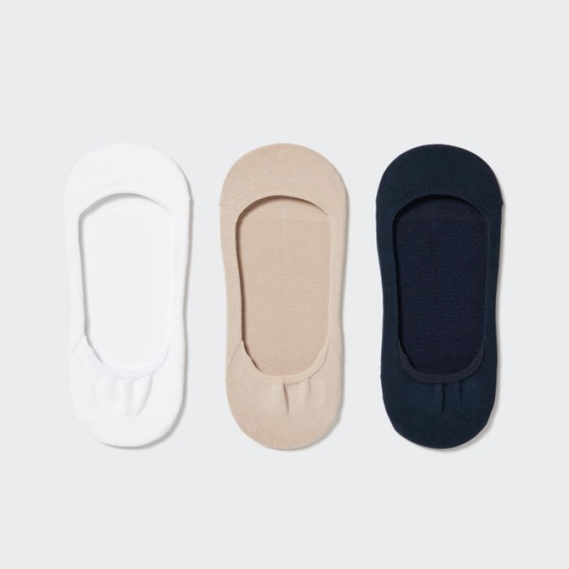 White Uniqlo Footsies 3 Pack Low Cut Women Socks | 5614908