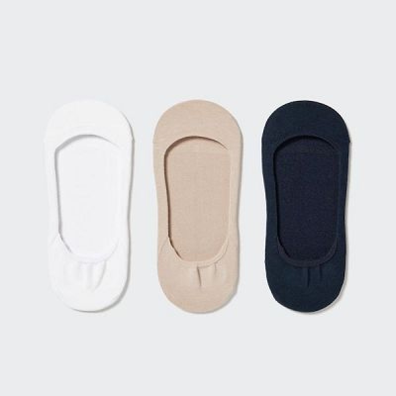 White Uniqlo Footsies 3 Pack (Low Cut) Women Socks | 4591720