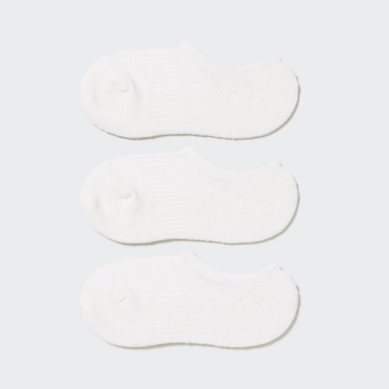 White Uniqlo Footsies 3 Pack Sports Women Socks | 4717957
