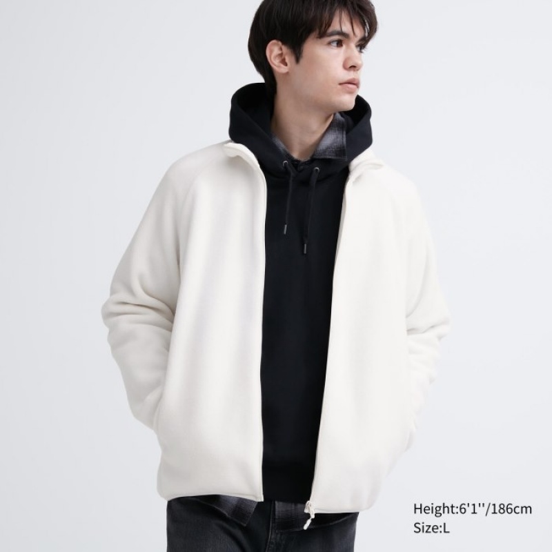 White Uniqlo Full-Zip Women Fleece | 481813