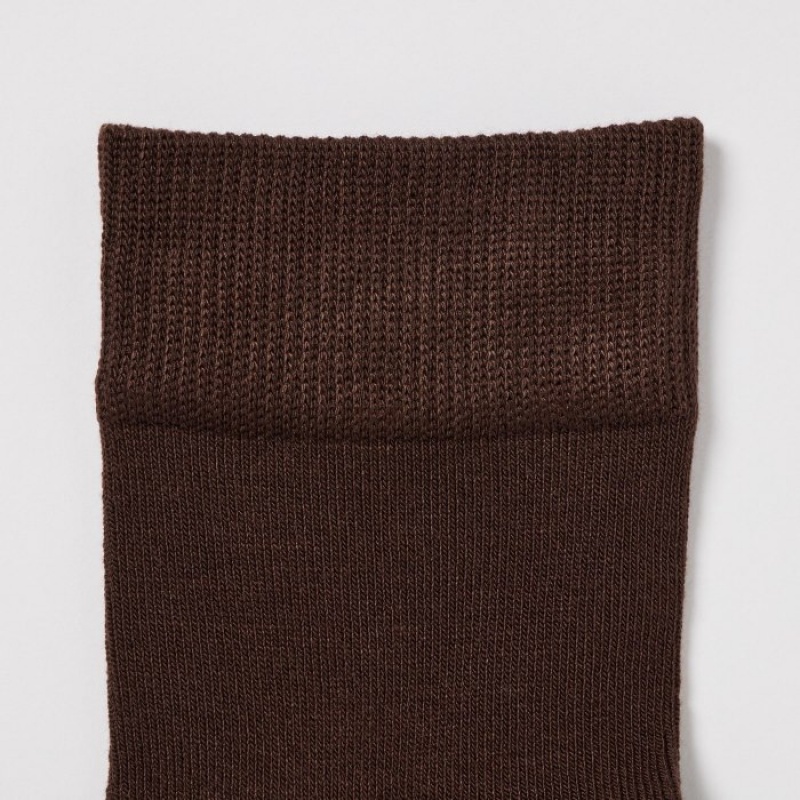 White Uniqlo HEATTECH Crew Relax Women Socks | 5452569