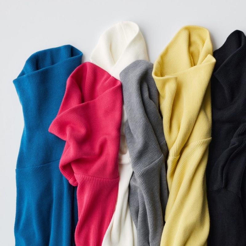 White Uniqlo HEATTECH Extra Warm Seamless Ribbed Turtleneck Long-Sleeve Women T Shirts | 4265098