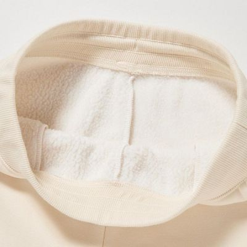 White Uniqlo HEATTECH Pile Lined Sweat Women Pants | 9792562