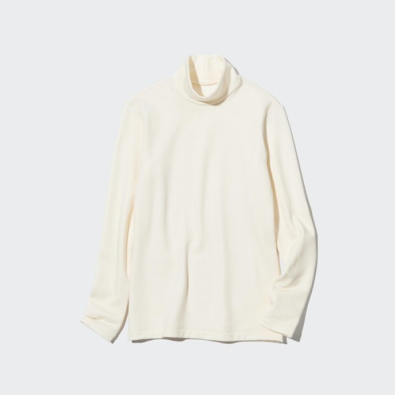 White Uniqlo HEATTECH Ultra Warm High Neck Women T Shirts | 445262