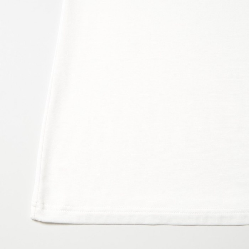 White Uniqlo Heattech Crew Neck Long-sleeve Women T Shirts | 7546910