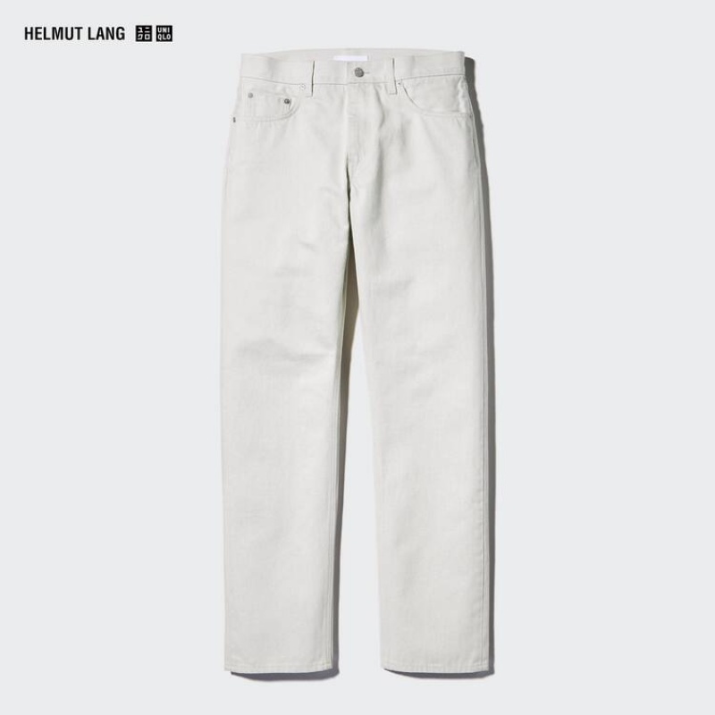 White Uniqlo Helmut Lang Classic Cut Men Jeans | 2688229