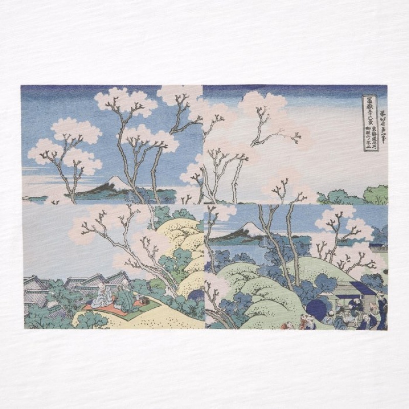 White Uniqlo Hokusai UT Short Sleeve Women T Shirts | 1539954