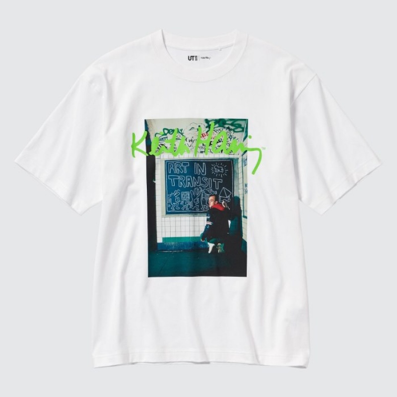 White Uniqlo Keith Haring UT Short Sleeve Women T Shirts | 2215307