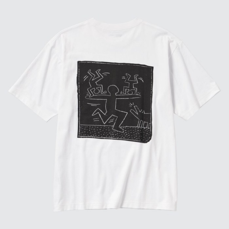 White Uniqlo Keith Haring UT Short Sleeve Women T Shirts | 4697869