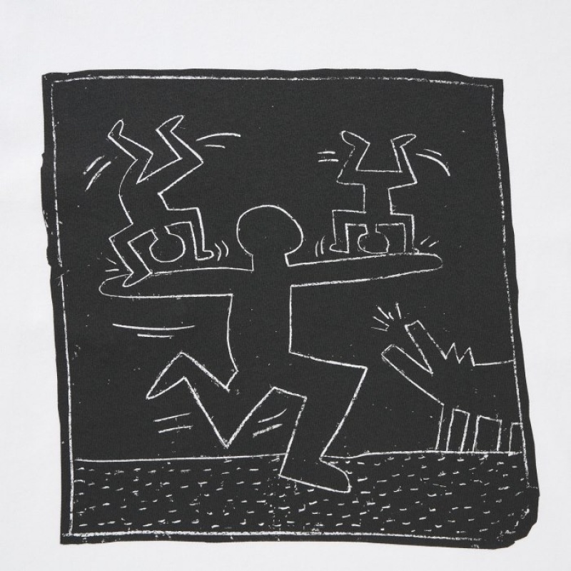 White Uniqlo Keith Haring UT Short Sleeve Women T Shirts | 4697869
