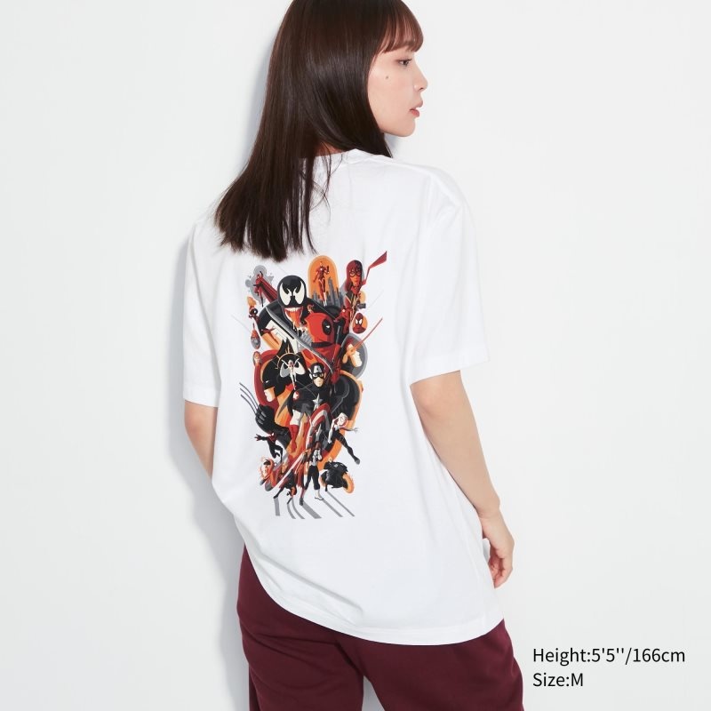 White Uniqlo Marvel Art Collection By Mondo Ut Short Sleeve Graphic Men T Shirts | 2091589