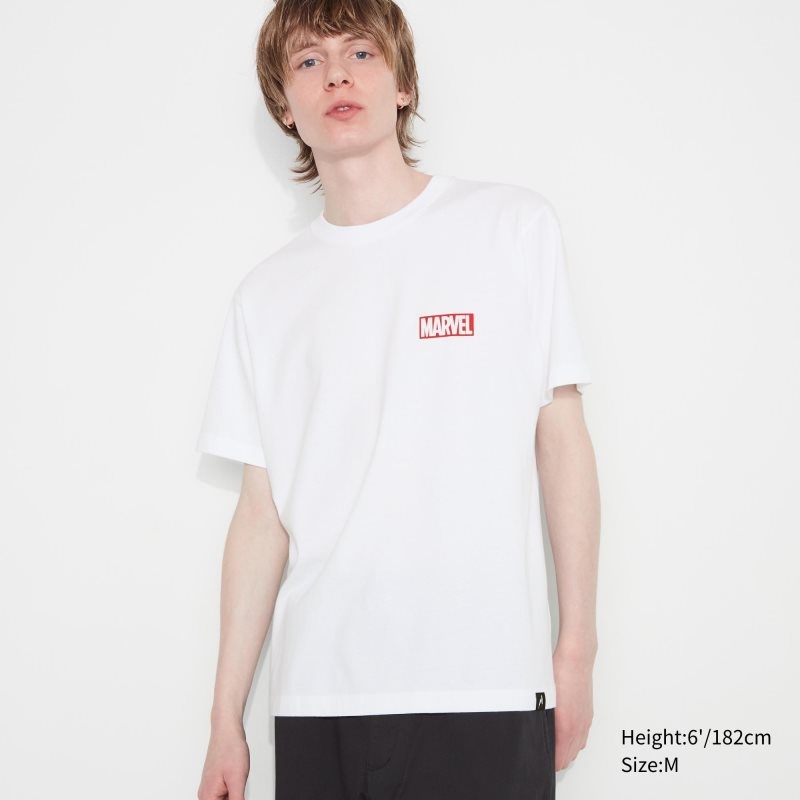 White Uniqlo Marvel Art Collection By Mondo Ut Short Sleeve Graphic Men T Shirts | 2091589