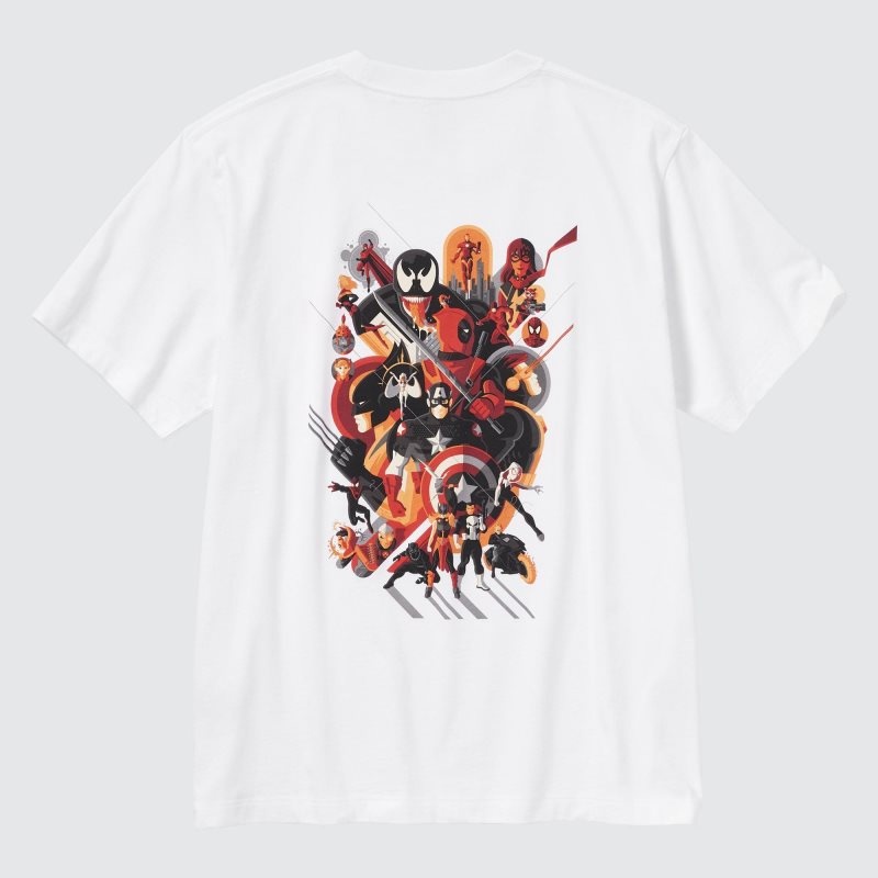 White Uniqlo Marvel Art Collection By Mondo Ut Short Sleeve Graphic Men T Shirts | 2091589