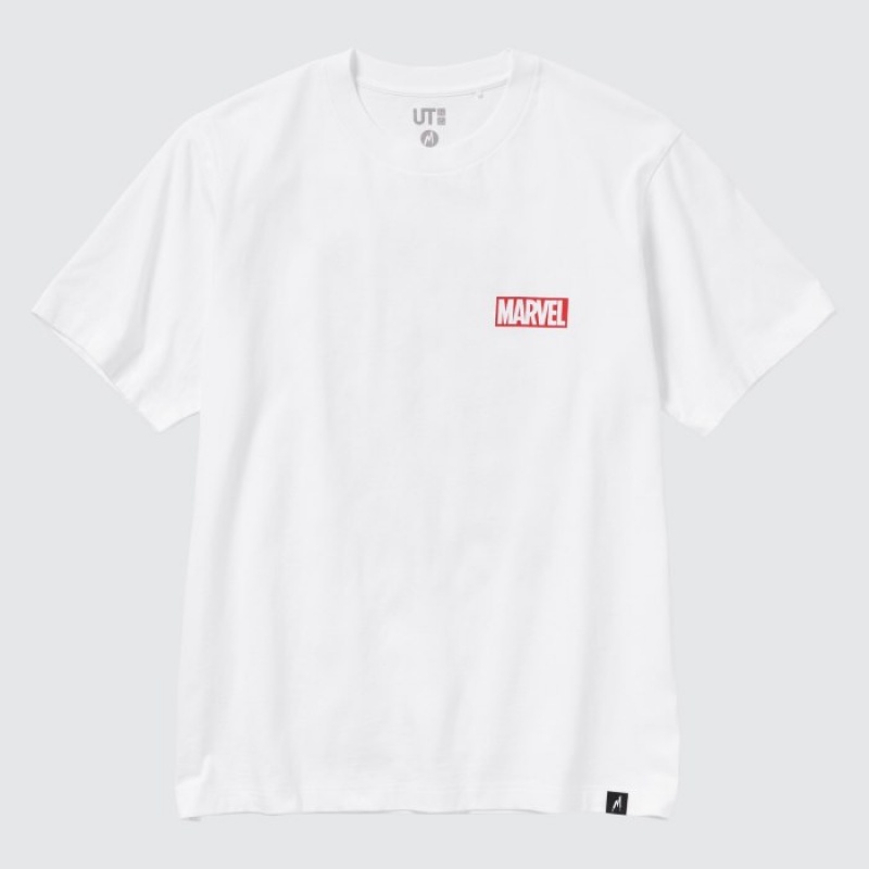 White Uniqlo Marvel Art Collection by Mondo UT Short-Sleeve Women T Shirts | 1121177