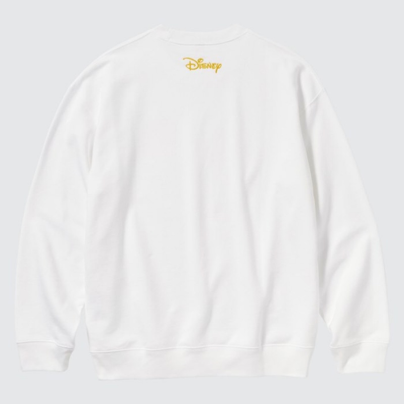 White Uniqlo Mickey Shines Long-Sleeve Women Sweatshirts | 4330802