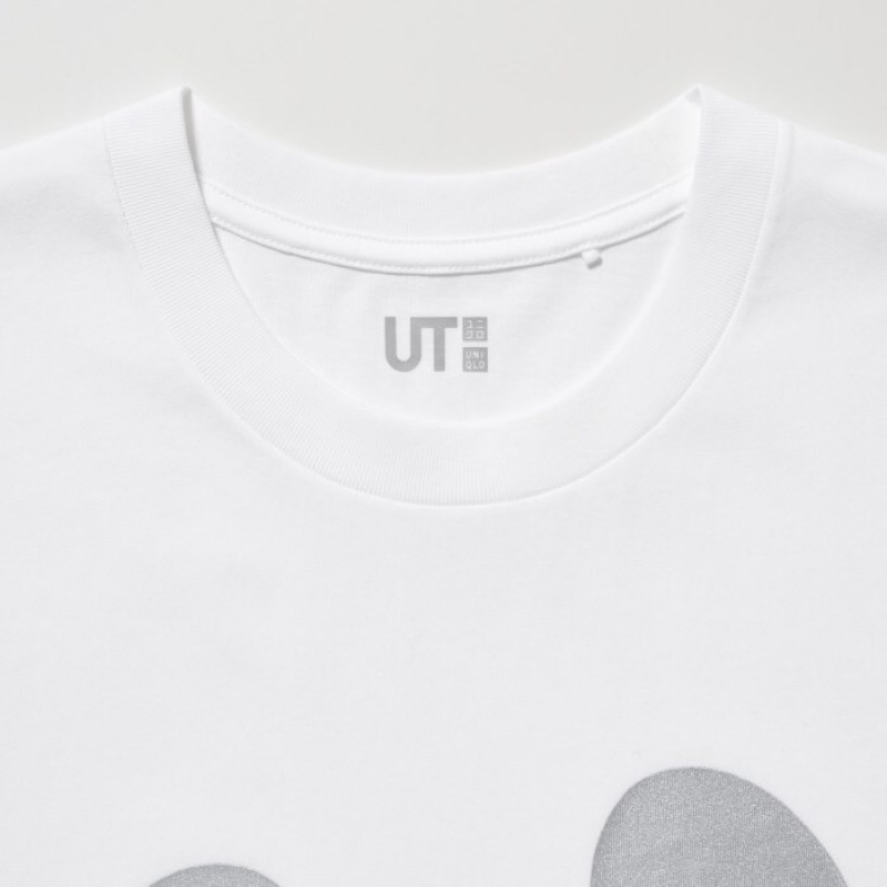 White Uniqlo Mickey Shines UT Short-Sleeve Women T Shirts | 1853950
