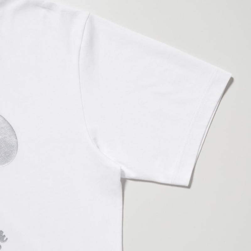 White Uniqlo Mickey Shines UT Short-Sleeve Women T Shirts | 1853950