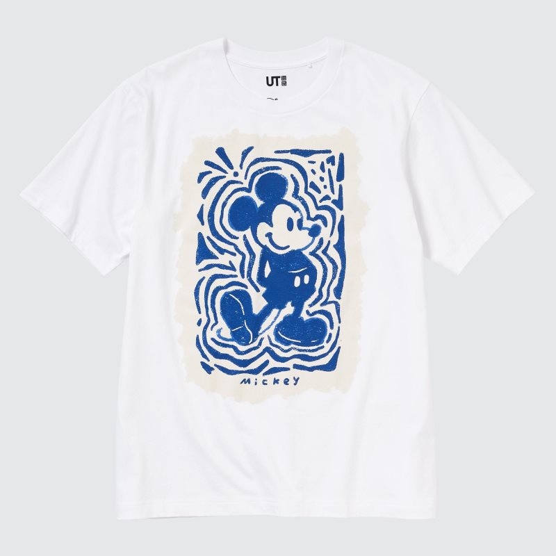 White Uniqlo Mickey Stands Ut Short Sleeve Graphic Men T Shirts | 9654287
