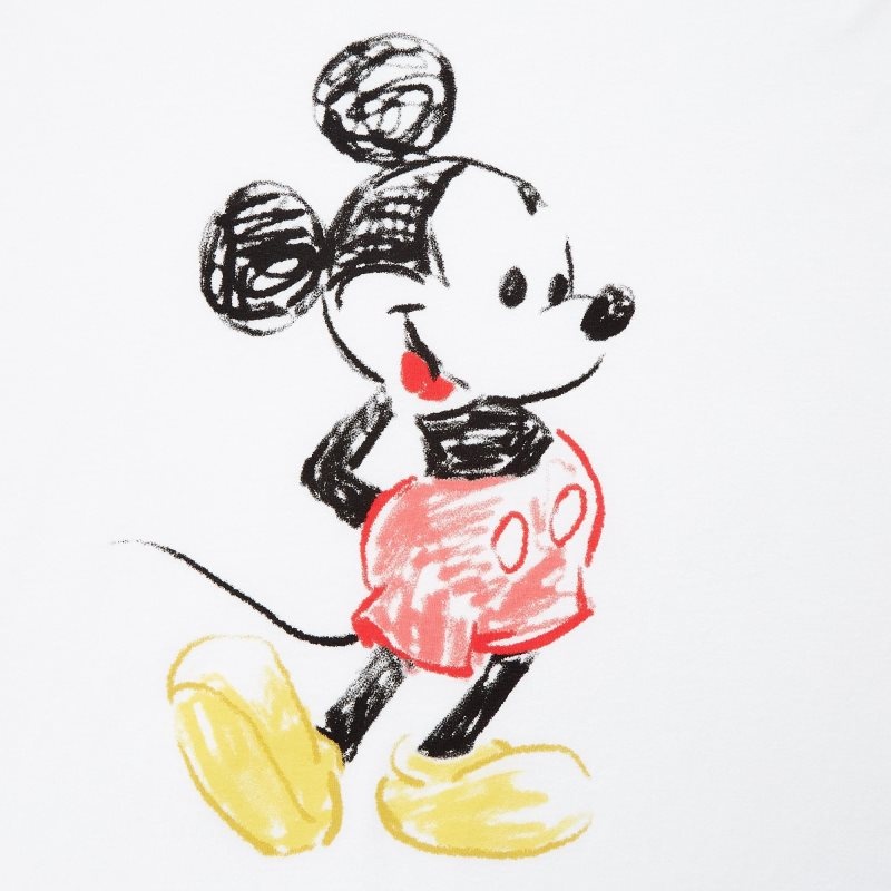 White Uniqlo Mickey Stands Ut Short-sleeve Graphic Men T Shirts | 512012