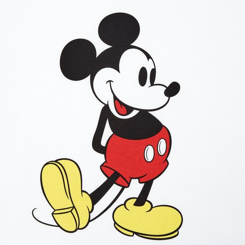 White Uniqlo Mickey Stands Ut Short-sleeve Graphic Men T Shirts | 2802989