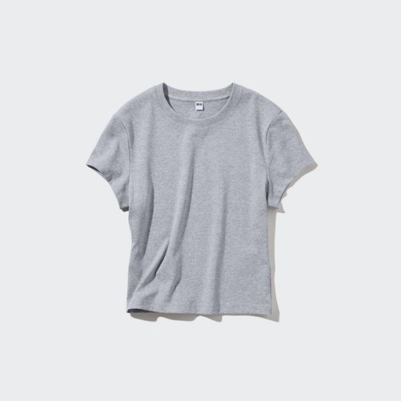 White Uniqlo Mini Short Sleeve Women T Shirts | 1525954