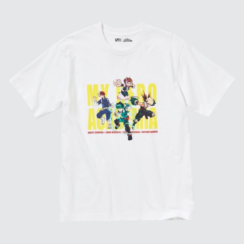White Uniqlo My Hero Academia Ut Short-sleeve Graphic Men T Shirts | 674870
