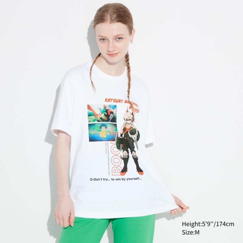White Uniqlo My Hero Academia Ut Short-sleeve Graphic Men T Shirts | 5445032
