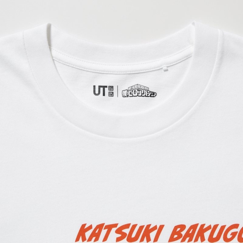 White Uniqlo My Hero Academia Ut Short-sleeve Graphic Men T Shirts | 5445032