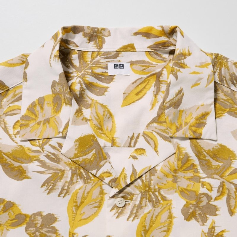 White Uniqlo Open Collar Short-sleeve Men Shirts | 8383075