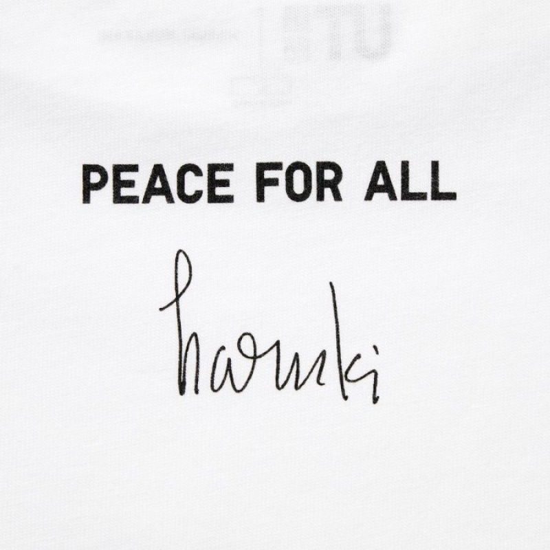 White Uniqlo PEACE FOR ALL Short-Sleeve Graphic Haruki Murakami Women T Shirts | 5072269