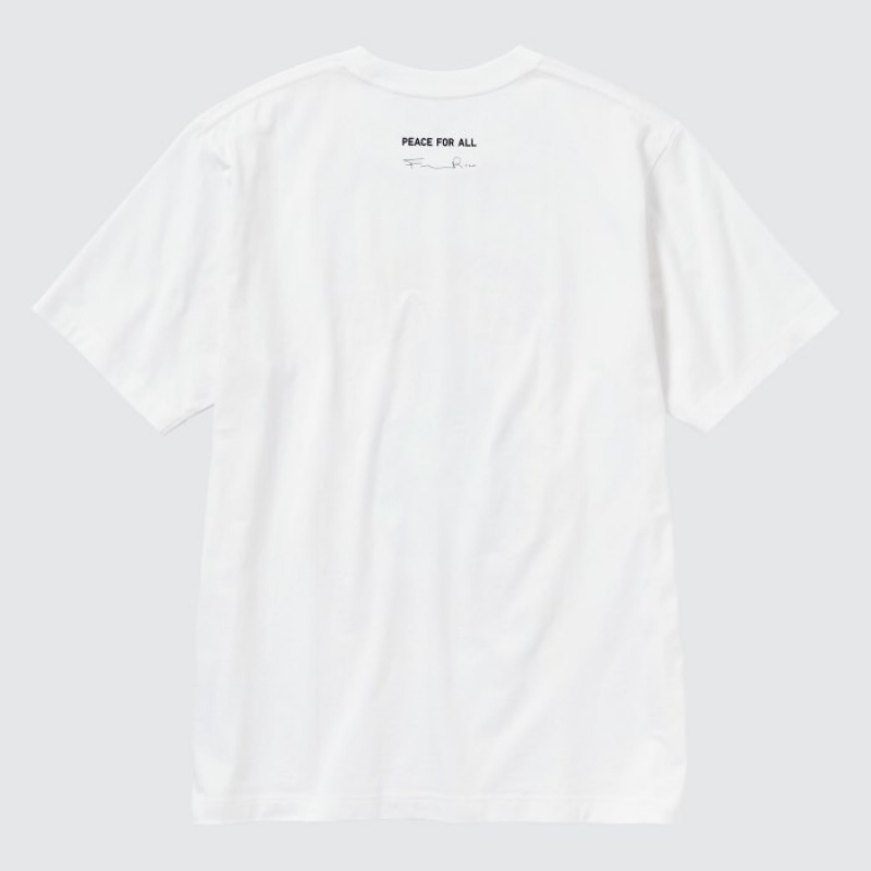 White Uniqlo PEACE FOR ALL Short-Sleeve Graphic Francesco Risso Women T Shirts | 781835
