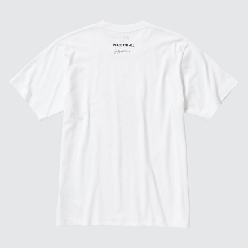 White Uniqlo PEACE FOR ALL Short-Sleeve Graphic JW Anderson Women T Shirts | 5599482