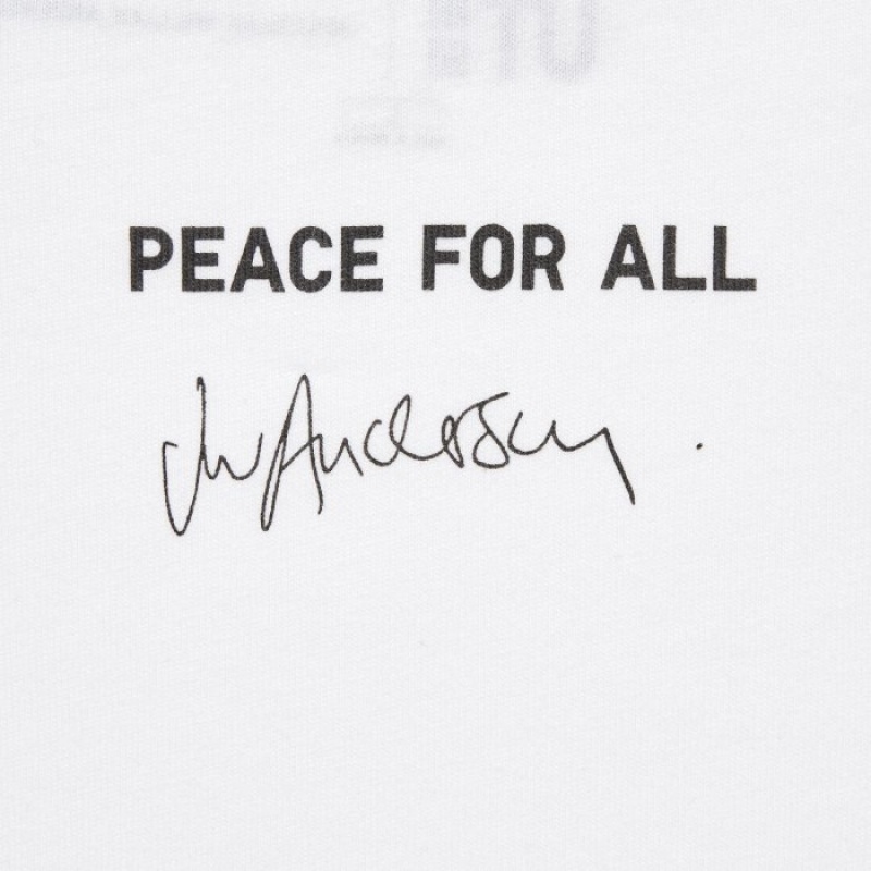 White Uniqlo PEACE FOR ALL Short-Sleeve Graphic JW Anderson Women T Shirts | 5599482