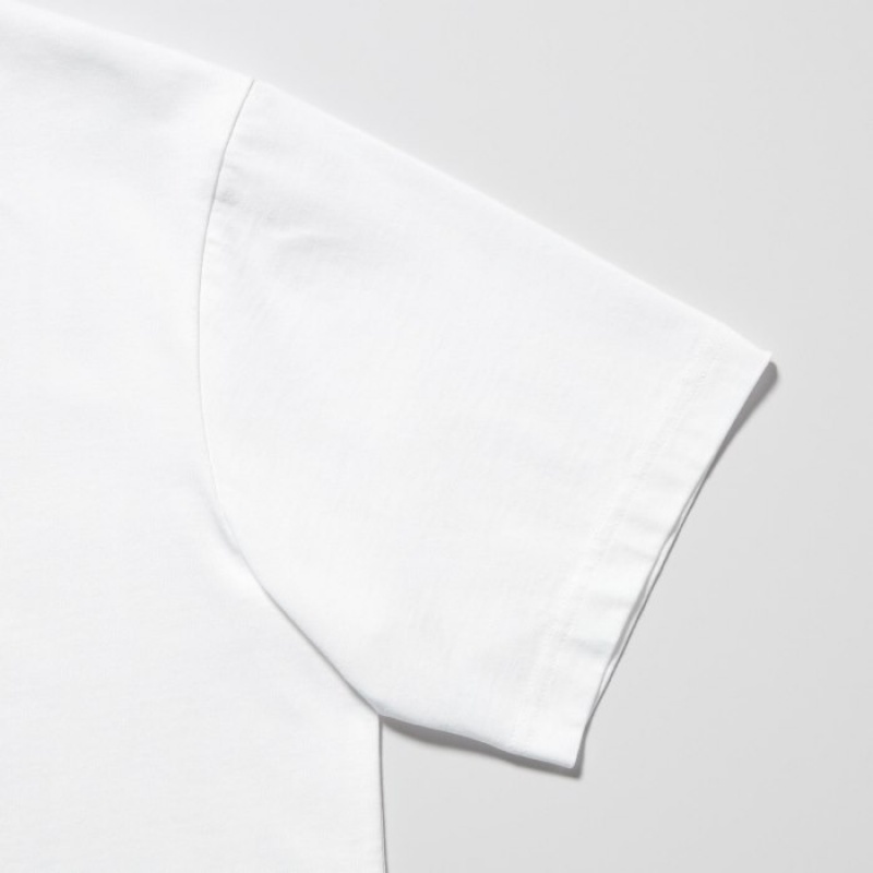 White Uniqlo PEACE FOR ALL Short-Sleeve Graphic Roger Federer Women T Shirts | 8537371