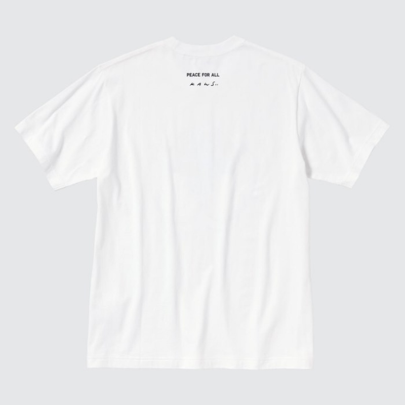 White Uniqlo PEACE FOR ALL Short-Sleeve Graphic Kaws Women T Shirts | 2467945