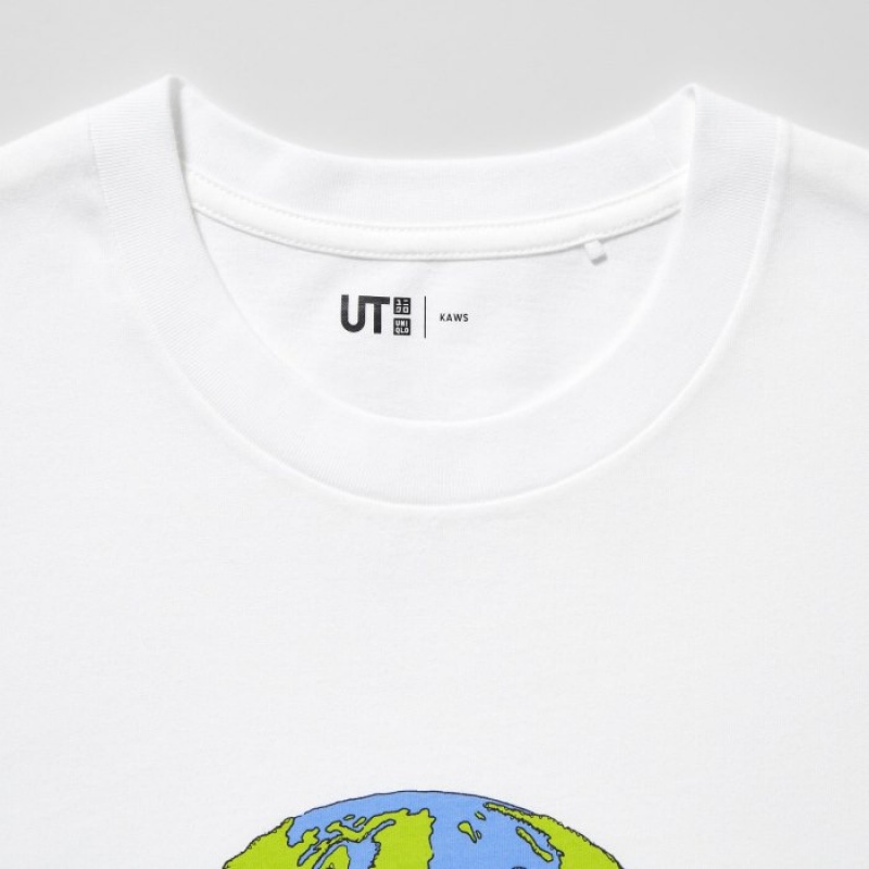 White Uniqlo PEACE FOR ALL Short-Sleeve Graphic Kaws Women T Shirts | 2467945