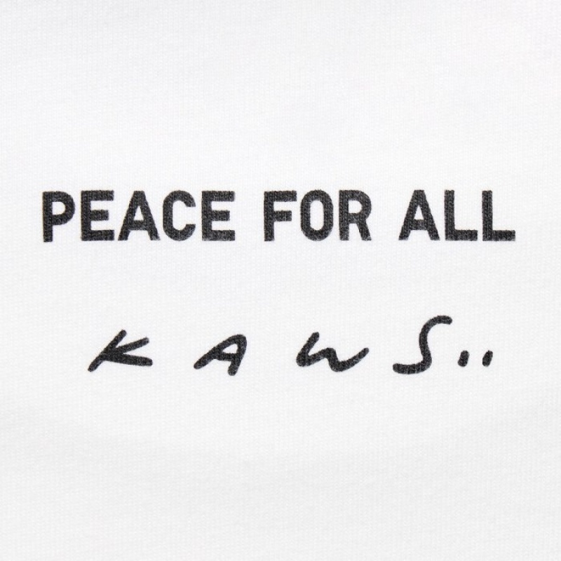 White Uniqlo PEACE FOR ALL Short-Sleeve Graphic Kaws Women T Shirts | 2467945